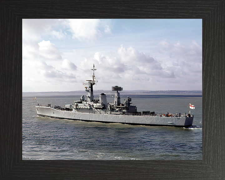 HMS Ariadne (F72) Royal Navy Leander Class Frigate Leaving Harbour Photo Print Wall Art Decor Posters, Prints, & Visual Artwork Hampshire Prints 10 x 8 Black Frame No