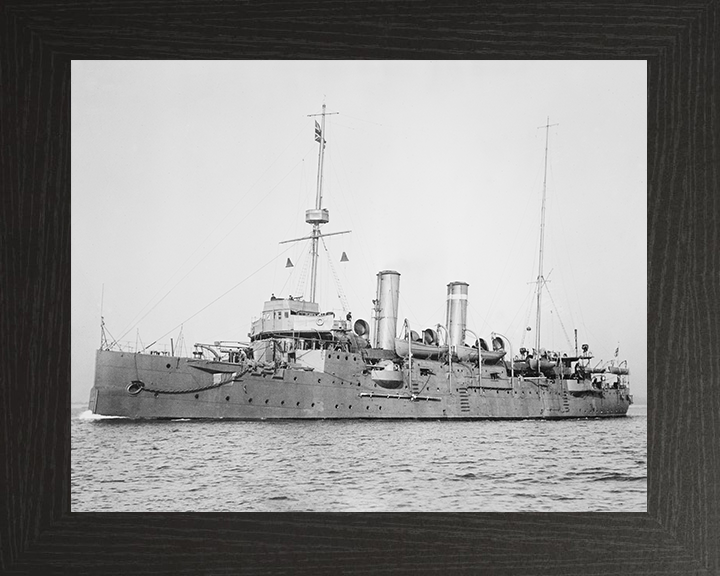 HMS Bonaventure (1892) Royal Navy Astraea Class Cruiser Port Side View Photo Print Wall Art Decor Posters, Prints, & Visual Artwork Hampshire Prints 10 x 8 Black Frame No