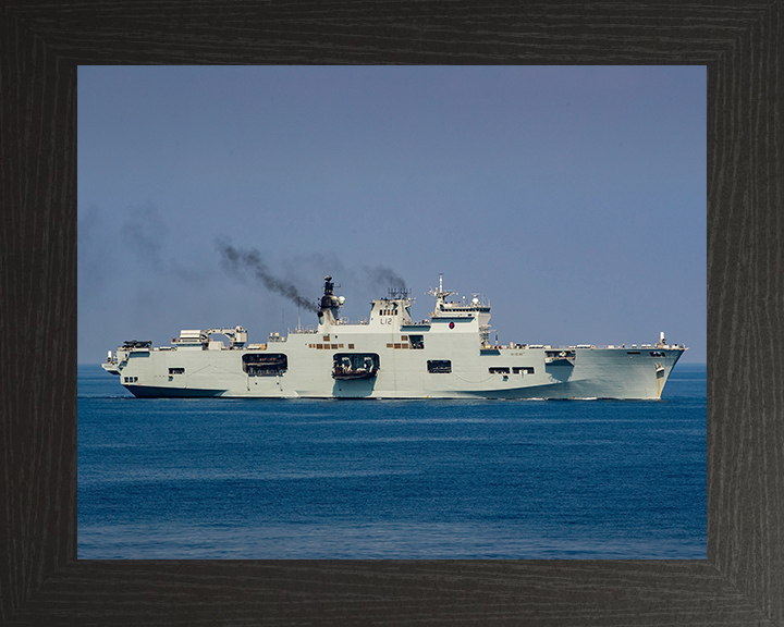 HMS Ocean (L12) Photo Print - Starboard View 2016 - Royal Navy Landing Platform Helicopter Hampshire Prints 10 x 8 Black Frame No