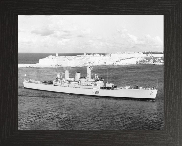 HMS Cleopatra (F28) Royal Navy Leander Class Frigate Valletta Malta Photo Print Wall Art Decor Posters, Prints, & Visual Artwork Hampshire Prints 10 x 8 Black Frame No