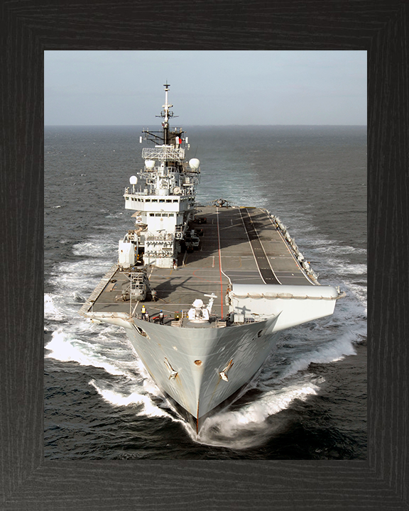 HMS Illustrious (R06) Photo Print - Joint Warrior 2008 - Royal Navy Invincible Class Aircraft Carrier Hampshire Prints 10 x 8 Black Frame No
