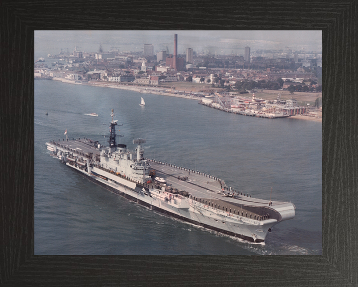 HMS Hermes R12 Royal Navy Centaur class Aircraft carrier Photo Print or Framed Print - Hampshire Prints