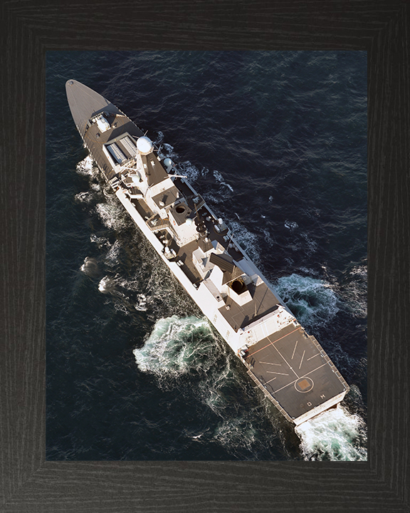 HMS Diamond (D34) Royal Navy Type 45 Destroyer From Above Photo Print Wall Art Decor Posters, Prints, & Visual Artwork Hampshire Prints 10 x 8 Black Frame No