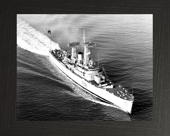 HMS Bacchante (F69) Royal Navy Leander Class Frigate At Speed Photo Print Wall Art Decor Posters, Prints, & Visual Artwork Hampshire Prints 10 x 8 Black Frame No