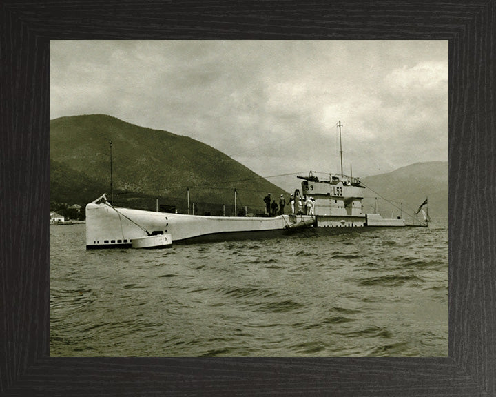 HMS L53 Photo Print - Port Side View - Royal Navy L Class Submarine Hampshire Prints 10 x 8 Black Frame No