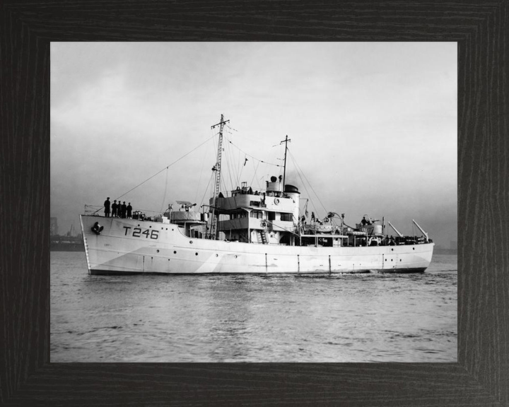 HMS Gweal (T246) Royal Navy Isles Class Trawler Leaving Harbour 1942 Photo Print Wall Art Decor Posters, Prints, & Visual Artwork Hampshire Prints 10 x 8 Black Frame No