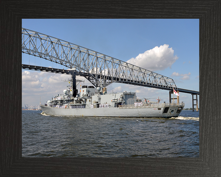 HMS Argyll (F231) Royal Navy Type 23 Frigate Entering Baltimore 2014 Photo Print Wall Art Decor Posters, Prints, & Visual Artwork Hampshire Prints 10 x 8 Black Frame No