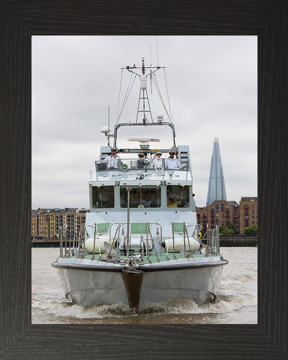 HMS Archer (P264) Photo Print - River Thames 2016 - Royal Navy Archer Class P2000 Patrol Vessel Posters, Prints, & Visual Artwork Hampshire Prints 10 x 8 Black Frame No