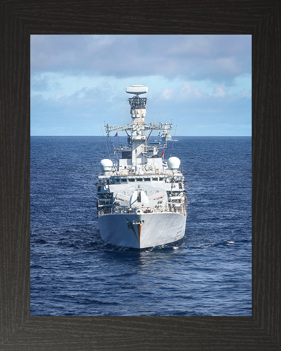 HMS Richmond (F239) Photo Print - Bow View 2025 - Royal Navy Type 23 Frigate Hampshire Prints 10 x 8 Black Frame No