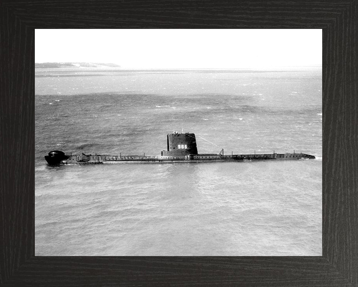 HMS Alderney (S66) (P416) Photo Print - Port Beam View - Royal Navy Amphion Class Submarine Hampshire Prints 10 x 8 Black Frame No