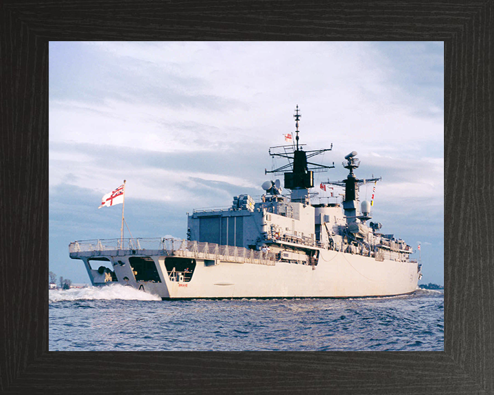 HMS Brave (F94) Royal Navy Type 22 Frigate Low Starboard Quarter View Photo Print Wall Art Decor Posters, Prints, & Visual Artwork Hampshire Prints 10 x 8 Black Frame No