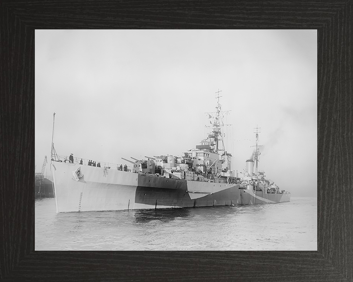 HMS Diadem (84) Royal Navy Dido Class Cruiser Port Side View Photo Print Wall Art Decor Posters, Prints, & Visual Artwork Hampshire Prints 10 x 8 Black Frame No
