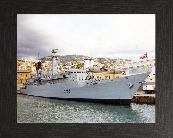 HMS Boxer (F92) Royal Navy Type 22 Frigate Alongside Photo Print Wall Art Decor Posters, Prints, & Visual Artwork Hampshire Prints 10 x 8 Black Frame No