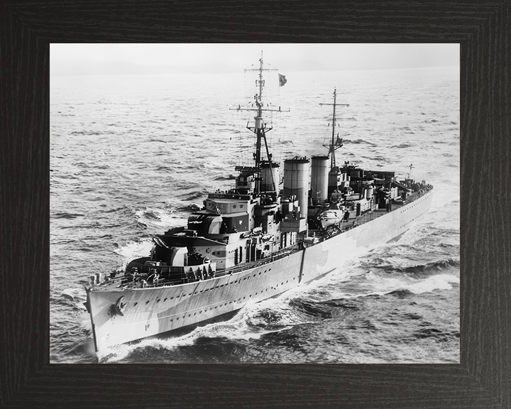 HMS Welshman Photo Print - At Sea 1942 - Royal Navy Abdiel Class Minelayer Posters, Prints, & Visual Artwork Hampshire Prints 10 x 8 Black Frame No