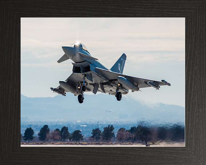RAF Typhoon FGR4 Taking off in Nevada Photo Print Royal Air Force Aircraft Wall Art Aviation Decor Posters, Prints, & Visual Artwork Hampshire Prints 10 x 8 Black Frame No