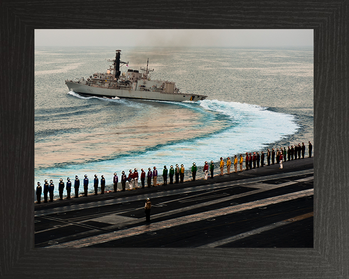 HMS St Albans (F83) Photo Print - Breaking Away - Royal Navy Type 23 Frigate Hampshire Prints 10 x 8 Black Frame No