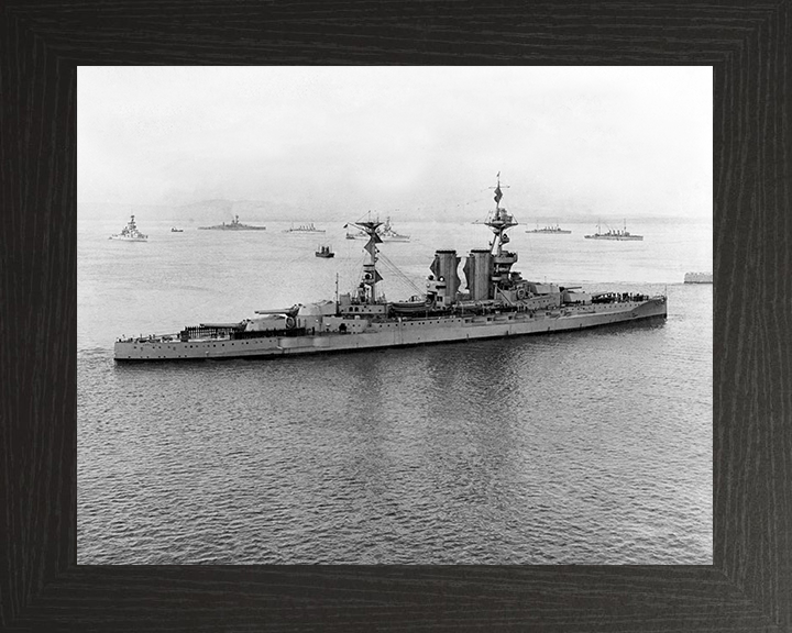 HMS Barham (04) Photo Print - Scapa Flow 1917 - Royal Navy Queen Elizabeth Class Battleship Hampshire Prints 10 x 8 Black Frame No