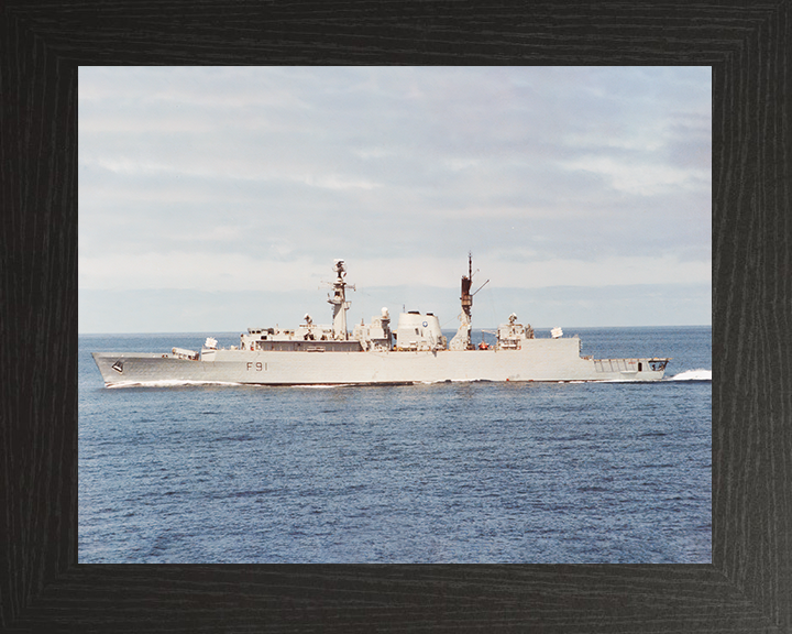 HMS Brazen (F91) Royal Navy Type 22 Frigate Port Beam View Photo Print Wall Art Decor Posters, Prints, & Visual Artwork Hampshire Prints 10 x 8 Black Frame No