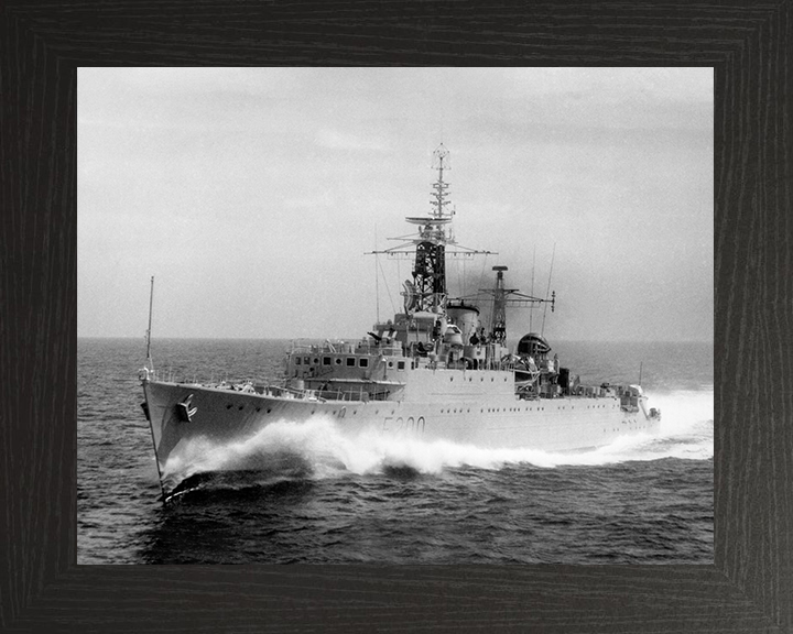 HMS Ursa (F200) - At Sea 1954 - Royal Navy U Class Destroyer Photo Print Wall Art Naval Decor UK Posters, Prints, & Visual Artwork Hampshire Prints 10 x 8 Black Frame No