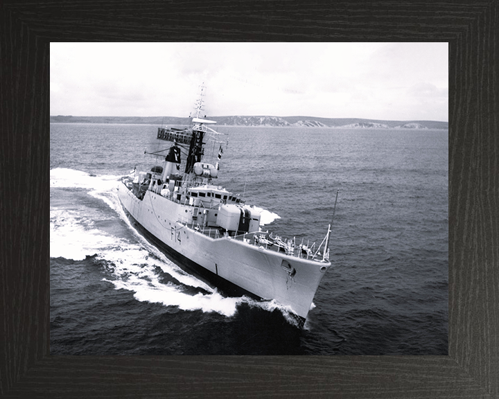 HMS Leopard (F14) Photo Print - Underway 1966 - Royal Navy Leopard Class Frigate Posters, Prints, & Visual Artwork Hampshire Prints 10 x 8 Black Frame No