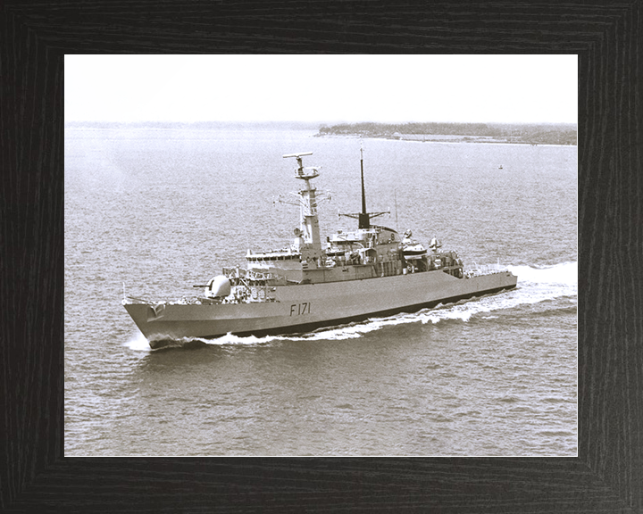 HMS Active (F171) Royal Navy Type 21 Frigate Photo Print Warship Wall Art Posters, Prints, & Visual Artwork Hampshire Prints 10 x 8 Black Frame No