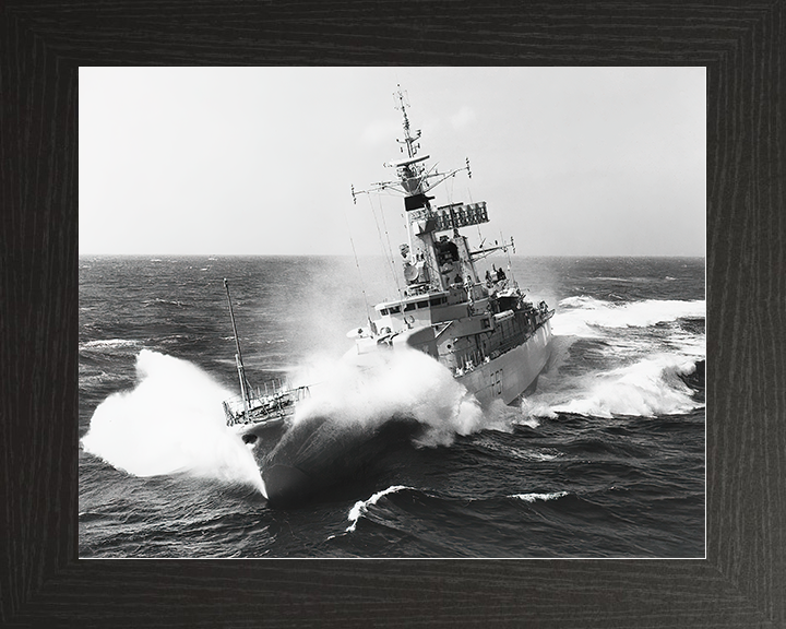 HMS Andromeda (F57) Royal Navy Leander Class Frigate In Rough Seas Photo Print Wall Art Decor Posters, Prints, & Visual Artwork Hampshire Prints 10 x 8 Black Frame No