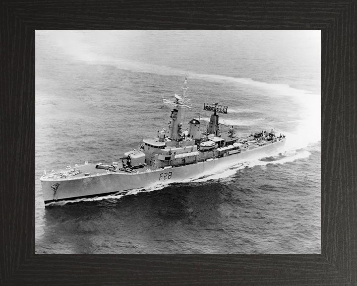 HMS Cleopatra (F28) Royal Navy Leander Class Frigate Hard Turn Photo Print Wall Art Decor Posters, Prints, & Visual Artwork Hampshire Prints 10 x 8 Black Frame No
