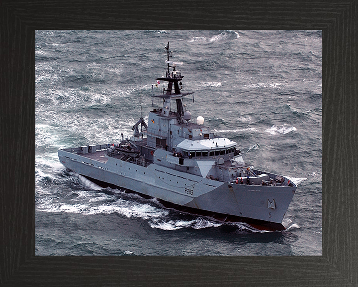 HMS Mersey (P283) Photo Print - At Sea 2004 - Royal Navy River Class Patrol Vessel Hampshire Prints 10 x 8 Black Frame No