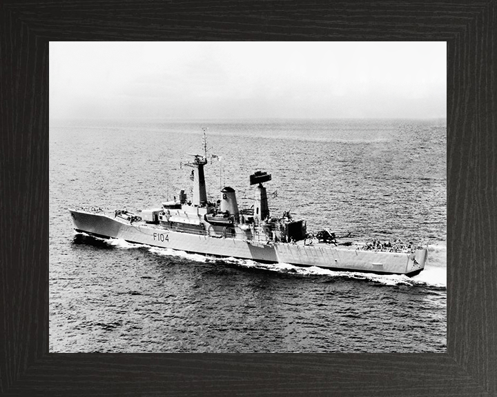 HMS Dido (F104 Royal Navy Leander Class Frigate Port Side View Photo Print Wall Art Decor Posters, Prints, & Visual Artwork Hampshire Prints 10 x 8 Black Frame No