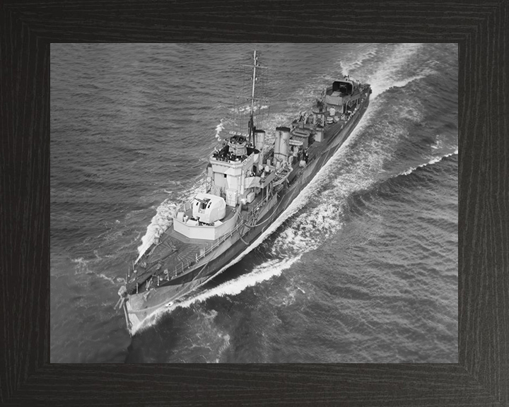 HMS Vanity (D28) Photo Print - At Sea 1942 - Royal Navy V Class Destroyer Hampshire Prints 10 x 8 Black Frame No