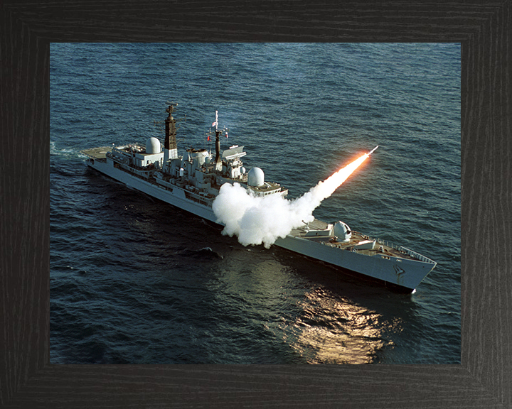 HMS Edinburgh (D97) Photo Print - Fires Sea Dart 2001 - Royal Navy Type 42 Destroyer