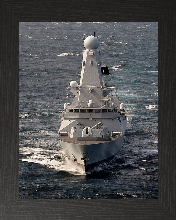 HMS Duncan (D37) Photo Print - Underway 2015 - Royal Navy Type 45 Destroyer Posters, Prints, & Visual Artwork Hampshire Prints 10 x 8 Black Frame No
