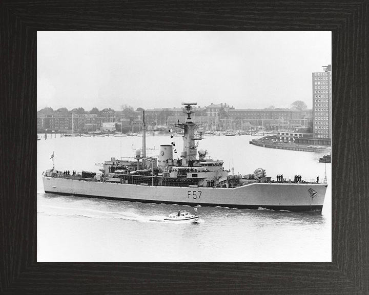 HMS Andromeda (F57) Royal Navy Leander Class Frigate Passing Gosport Photo Print Wall Art Decor Posters, Prints, & Visual Artwork Hampshire Prints 10 x 8 Black Frame No