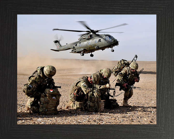 RAF Regiment II Squadron Camp Bastion Photo Print - Royal Air Force Hampshire Prints 10 x 8 Black Frame No