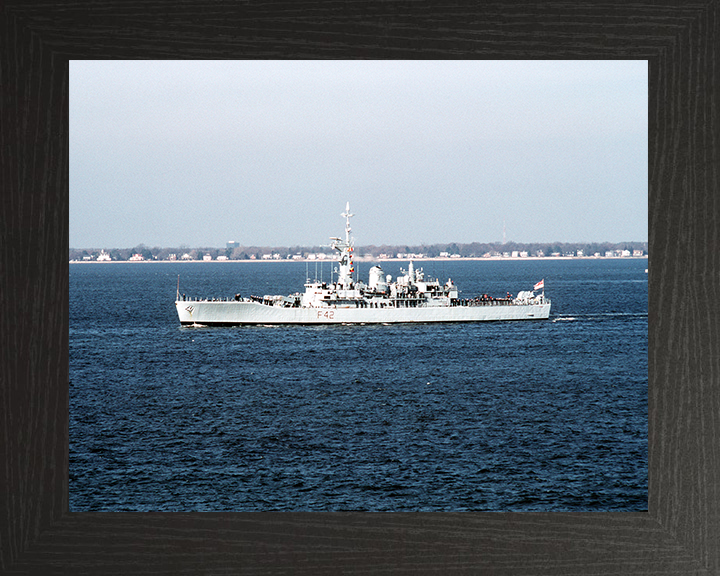 HMS Phoebe (F42) Photo Print - Virgina 1990 - Royal Navy Leander Class Frigate Hampshire Prints 10 x 8 Black Frame No