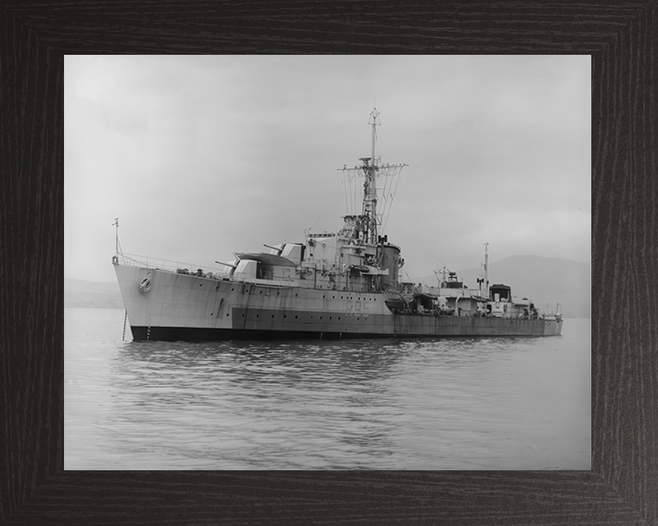 HMS Zenith (R95) Photo Print - At Anchor 1944 - Royal Navy Z Class Destroyer Hampshire Prints 10 x 8 Black Frame No