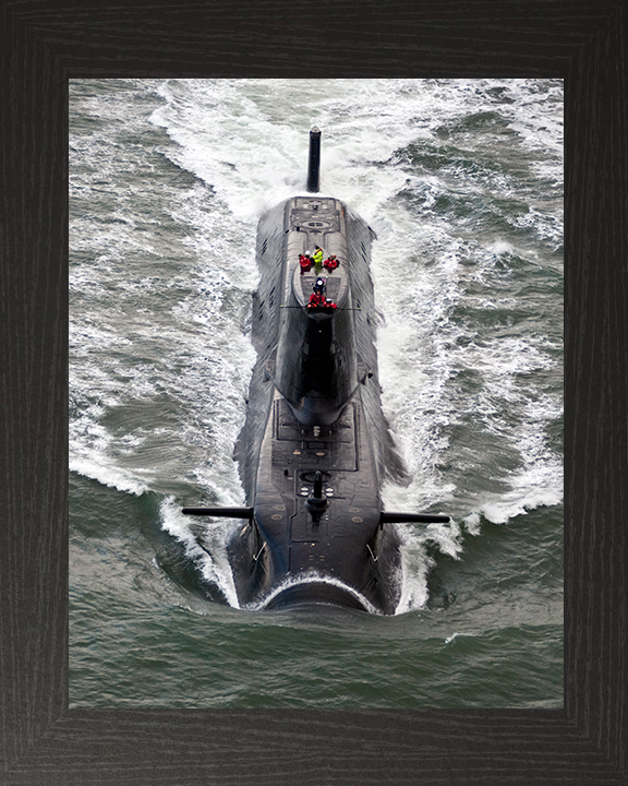 HMS Astute (S119) Photo Print - At Sea 2009 - Royal Navy Astute Class Submarine Hampshire Prints 10 x 8 Black Frame No