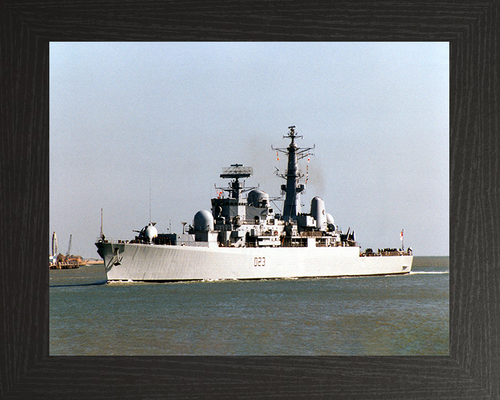 HMS Bristol (D23) Royal Navy Type 82 Destroyer Low Port View Photo Print Wall Art Decor Posters, Prints, & Visual Artwork Hampshire Prints 10 x 8 Black Frame No