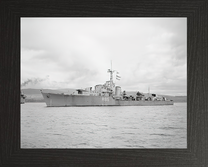 HMS Cambrian (R85) Royal Navy C Class Destroyer Port Side View Photo Print Wall Art Decor Posters, Prints, & Visual Artwork Hampshire Prints 10 x 8 Black Frame No