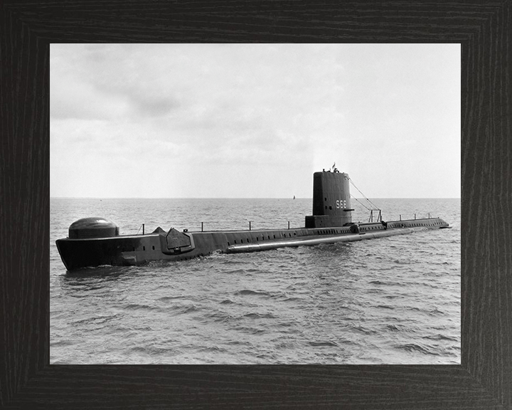 HMS Alderney (S66) (P416) Photo Print - Port Side View - Royal Navy Amphion Class Submarine Hampshire Prints 10 x 8 Black frame No