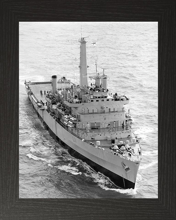 HMS Intrepid (L11) Photo Print - Starboard Bow View - Royal Navy Fearless Class Amphibious Ship Hampshire Prints 10 x 8 Black Frame No
