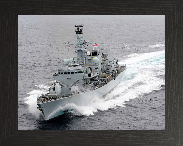 HMS Montrose (F236) Photo Print - At Sea 2012 - Royal Navy Type 23 Frigate Hampshire Prints 10 x 8 Black Frame No