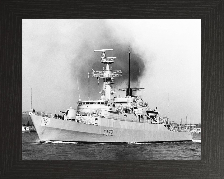 HMS Ambuscade (F172) Royal Navy Type 21 Frigate Leaving Portsmouth Photo Print Wall Art Decor Posters, Prints, & Visual Artwork Hampshire Prints 10 x 8 Black Frame No