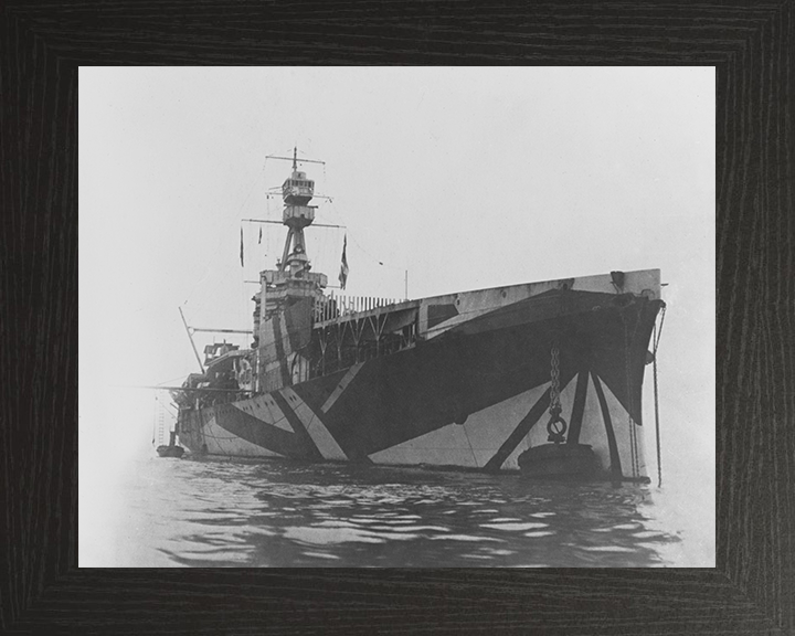 HMS Furious (47) Photo Print - At Sea - Royal Navy Modified Aircraft Carrier Posters, Prints, & Visual Artwork Hampshire Prints 10 x 8 Black Frame No