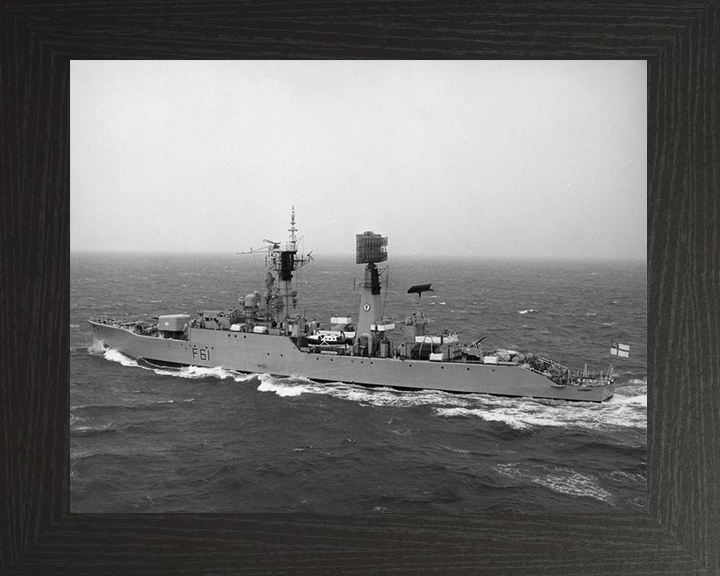 HMS Llandaff (F61) Photo Print - At Sea 1969 - Royal Navy Salisbury Class Frigate Hampshire Prints 10 x 8 Black Frame No