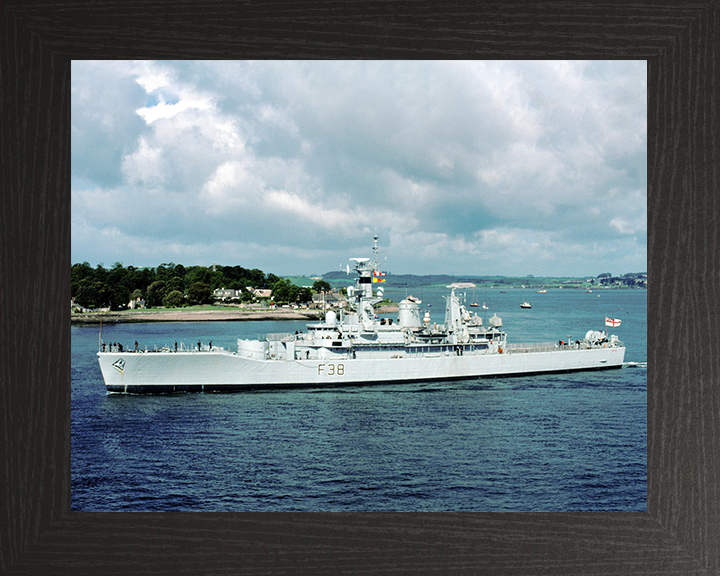 HMS Arethusa (F38) Royal Navy Leander Class Port Side View In Colour Frigate Photo Print Wall Art Decor Posters, Prints, & Visual Artwork Hampshire Prints 10 x 8 Black Frame No