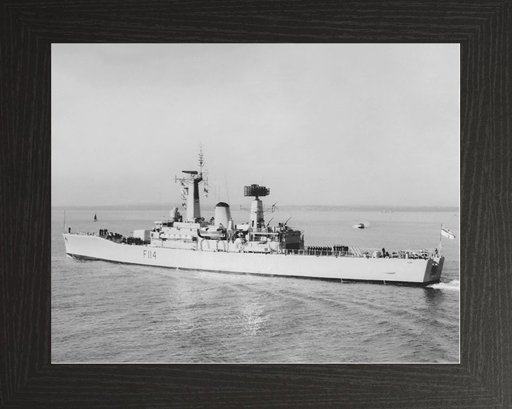 HMS Ajax (F114) Royal Navy Leander Class Frigate Photo Print Warship Wall Art Posters, Prints, & Visual Artwork Hampshire Prints 10 x 8 Black Frame No