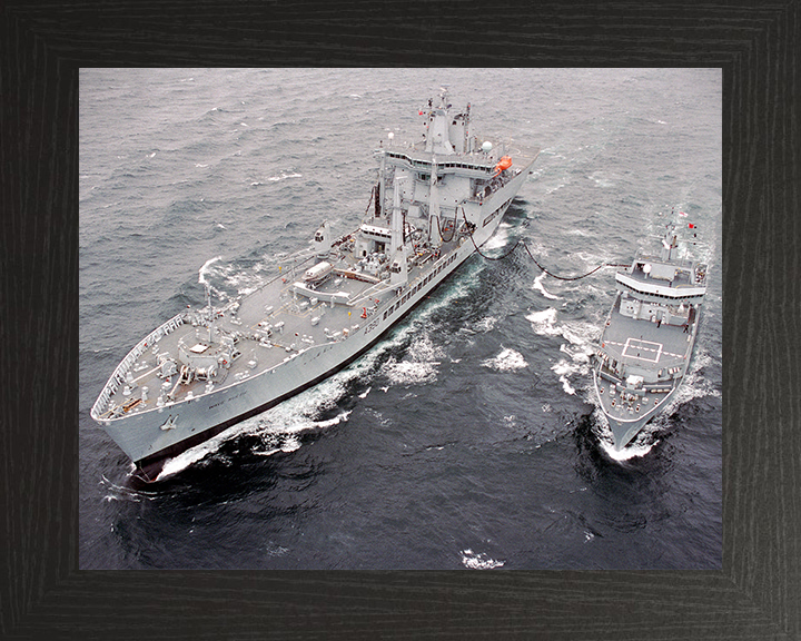 RFA Wave Knight (A389) Photo Print - RAS With HMS Echo 03 - Royal Fleet Auxiliary Wave Class Tanker Posters, Prints, & Visual Artwork Hampshire Prints 10 x 8 Black Frame No
