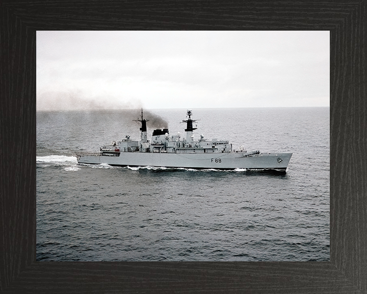 HMS Broadsword (F88) Royal Navy Type 22 Frigate Starboard Beam View Photo Print Wall Art Decor Posters, Prints, & Visual Artwork Hampshire Prints 10 x 8 Black Frame No