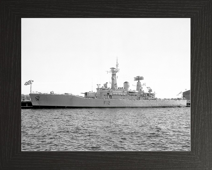 HMS Achilles (F12) Royal Navy Leander Class Frigate Photo Print Warship Decor Wall Art Posters, Prints, & Visual Artwork Hampshire Prints 10 x 8 Black Frame No